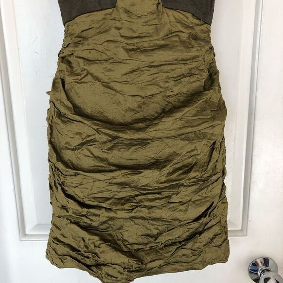 BCBGMAXAZRIA Silk Peridot Simsom Crosstop Cocktail Dress - Picture 5 of 14